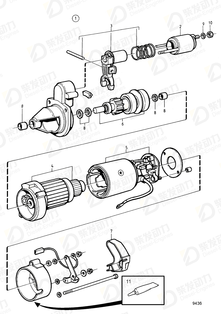 VOLVO Solenoid switch 859618 Drawing